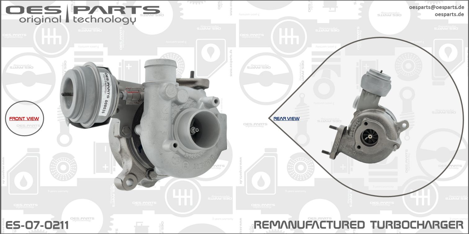 Turbocompresseur, suralimentation OES PARTS ES-07-0211
