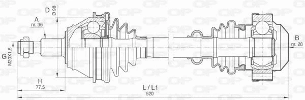 Arbre de transmission OPEN PARTS DRS6409.00