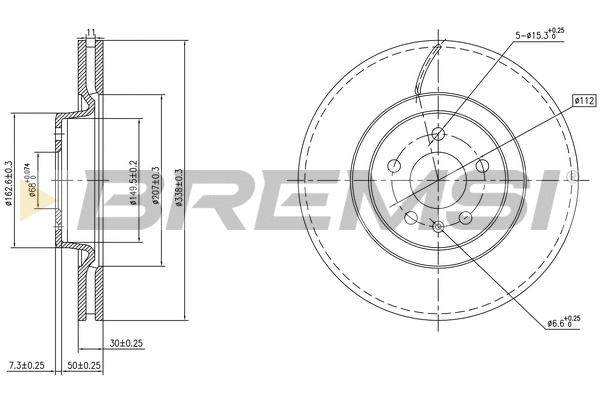 Disque de frein BREMSI CD8597V