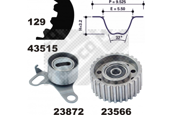 Kit de courroie crantée MAPCO 23515