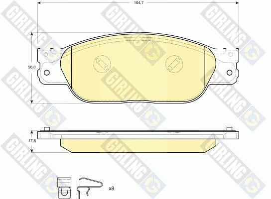 Kit de plaquettes de frein, frein à disque GIRLING 6115109
