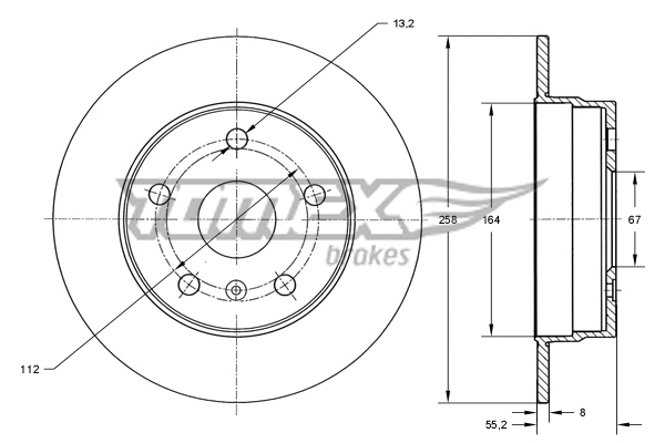 Disque de frein TOMEX Brakes TX 72-43