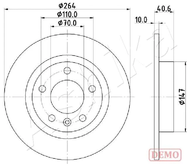 Disque de frein ASHIKA 61-00-0400C