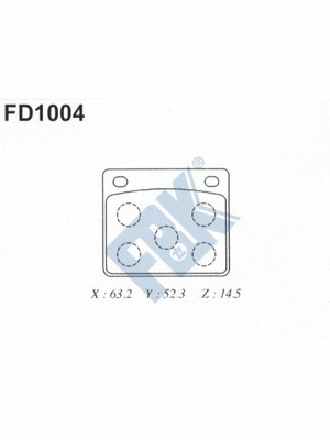 Kit de plaquettes de frein, frein à disque FBK FD1004