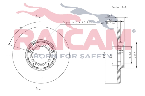 Disque de frein RAICAM RD00236