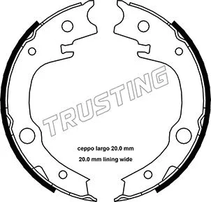Jeu de mâchoires de frein, frein de stationnement TRUSTING 115.315