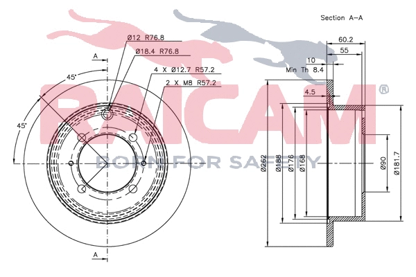 Disque de frein RAICAM RD00341