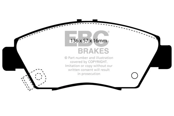 Kit de plaquettes de frein, frein à disque EBC Brakes DP5891NDX