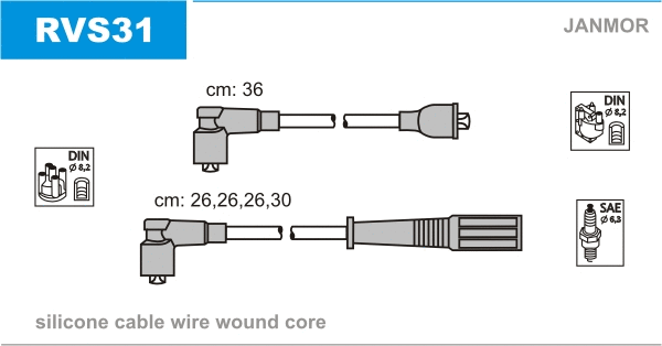 Kit de câbles d'allumage JANMOR RVS31