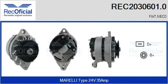 Alternateur RECOFICIAL REC2030601.0