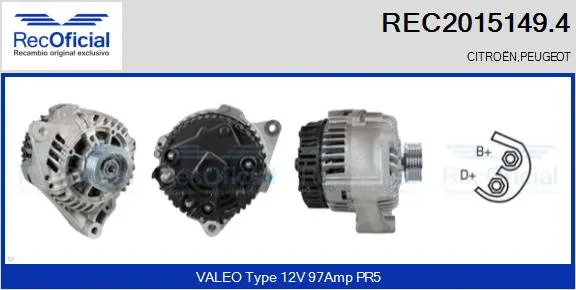 Alternateur RECOFICIAL REC2015149.4