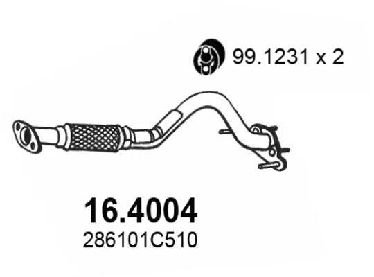 Tuyau d'échappement ASSO 16.4004