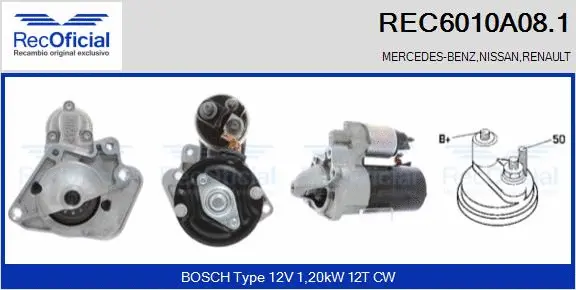 Démarreur RECOFICIAL REC6010A08.1