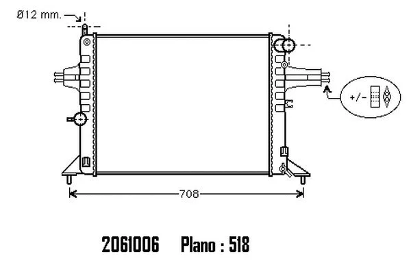 Radiateur, refroidissement du moteur ORDONEZ 2061006