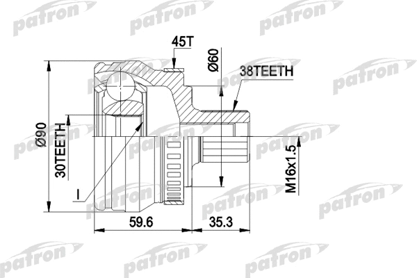 Jeu de joints, arbre de transmission PATRON PCV1377