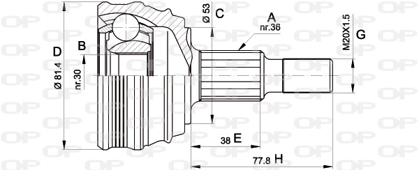 Jeu de joints, arbre de transmission OPEN PARTS CVJ5235.10