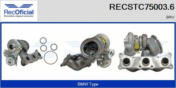 Turbocompresseur, suralimentation RECOFICIAL RECSTC75003.6