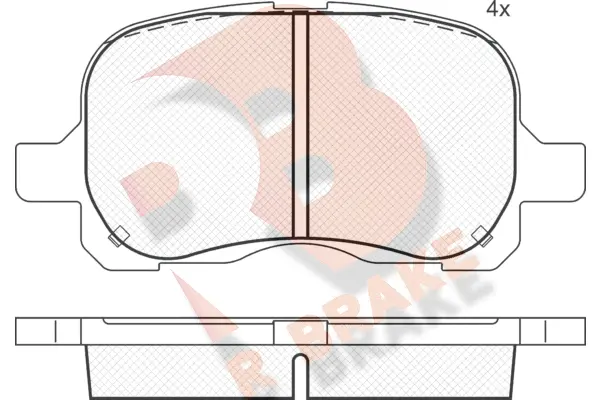 Kit de plaquettes de frein, frein à disque R BRAKE RB1408