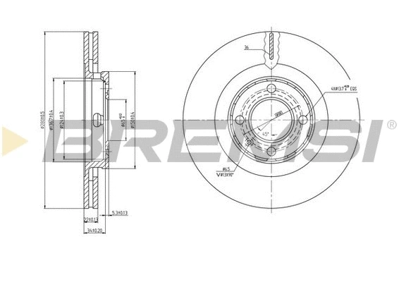Disque de frein BREMSI CD6339V