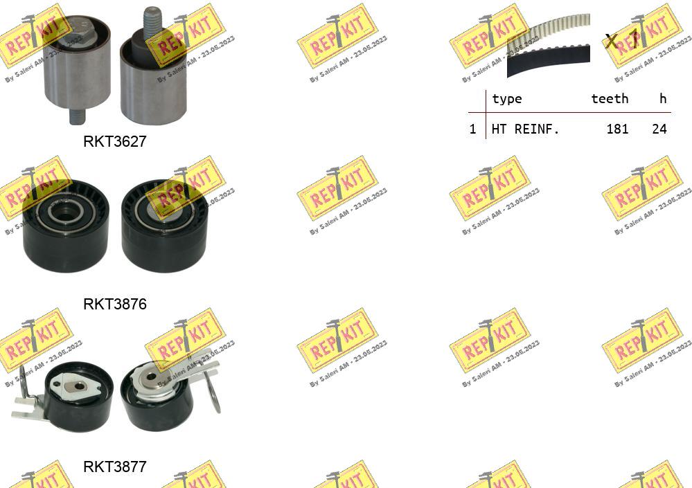 Kit de courroie crantée REPKIT RKTK1301