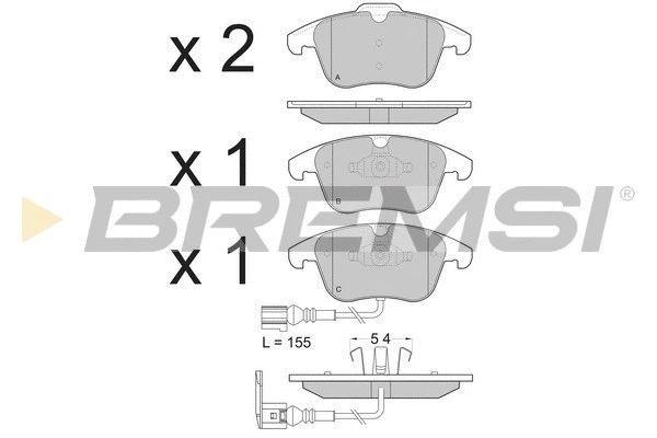 Kit de plaquettes de frein, frein à disque BREMSI BP3394