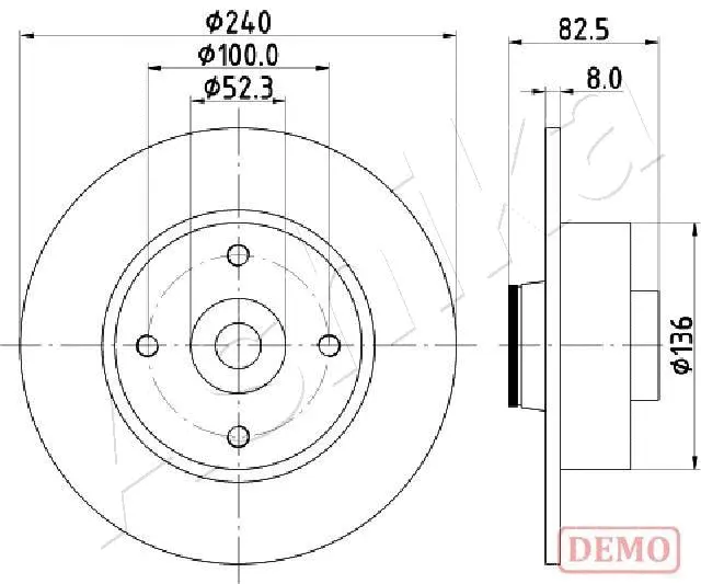 Disque de frein ASHIKA 61-00-0712C