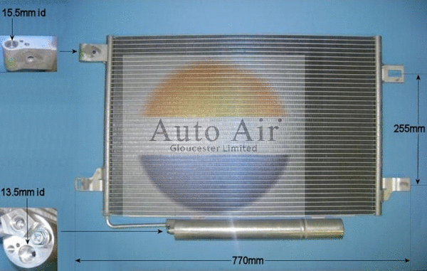Condenseur, climatisation AUTO AIR GLOUCESTER 16-9925