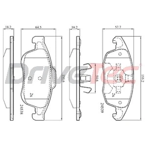 Kit de plaquettes de frein, frein à disque DriveTec DPAD2101