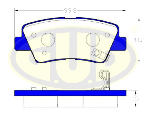 Kit de plaquettes de frein, frein à disque G.U.D. GBP880111