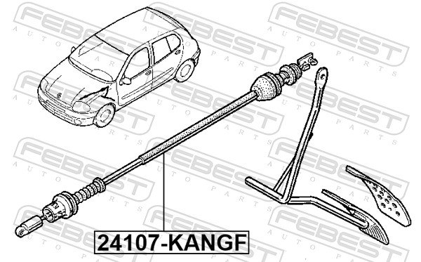 Câble d'accélération FEBEST 24107-KANGF