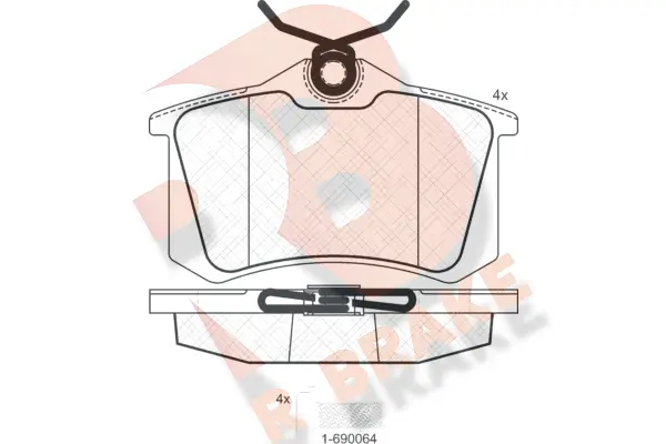 Kit de plaquettes de frein, frein à disque R BRAKE RB0697-703