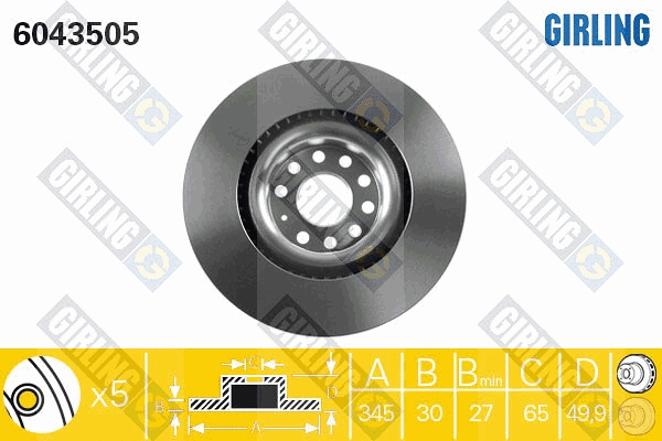 Disque de frein GIRLING 6043505