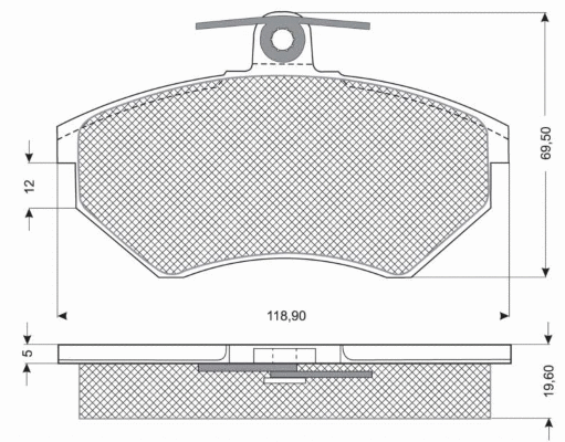 Kit de plaquettes de frein, frein à disque MTR MT533