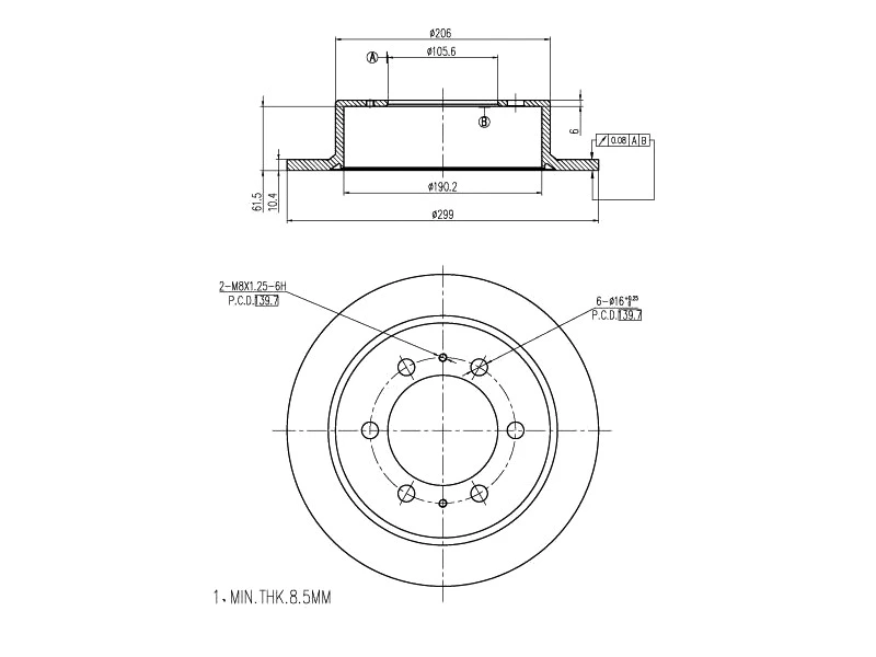 Disque de frein A.Z. Meisterteile AZMT-44-024-1213