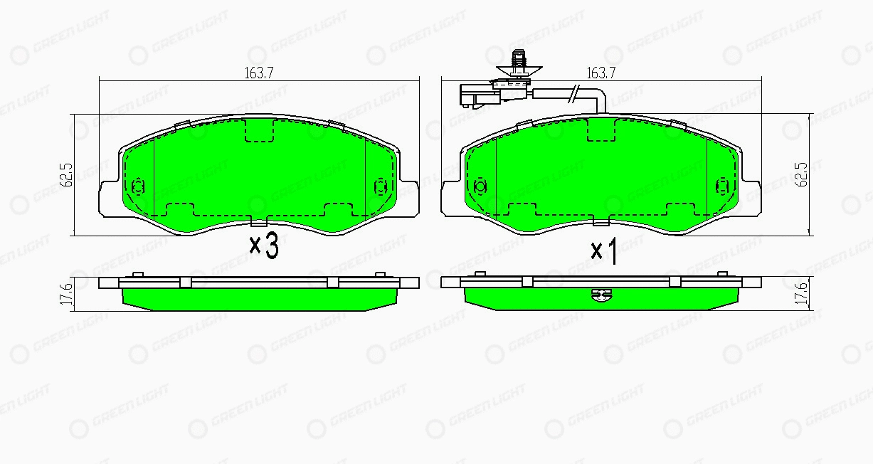 Kit de plaquettes de frein, frein à disque Automotive Adriado GLBP0434