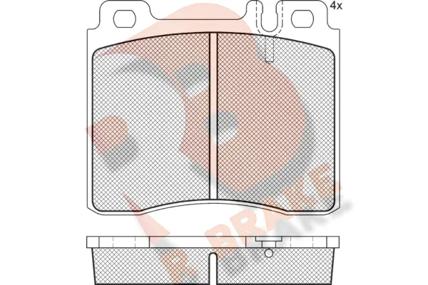 Kit de plaquettes de frein, frein à disque R BRAKE RB1158-396