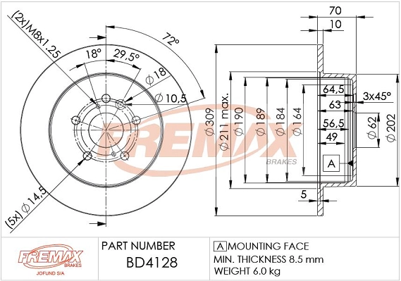 Disque de frein FREMAX BD-4128