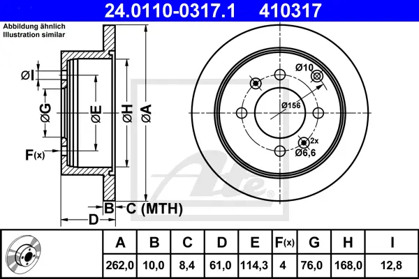 Disque de frein ATE-APAC 24.0110-0317.1