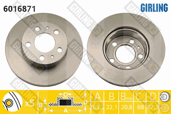 Disque de frein GIRLING 6016871