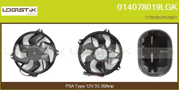 Moteur électrique, ventilateur pour radiateurs LGK 014078019LGK