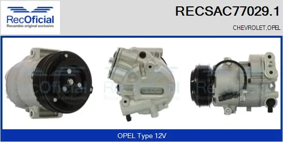 Compresseur, climatisation RECOFICIAL RECSAC77029.1