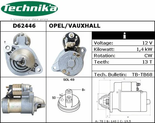 Démarreur Technika D62446