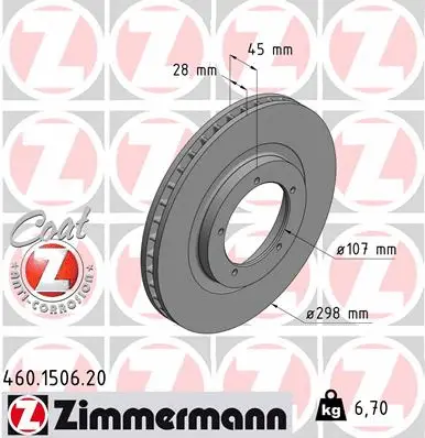 Disque de frein ZIMMERMANN 460.1506.20
