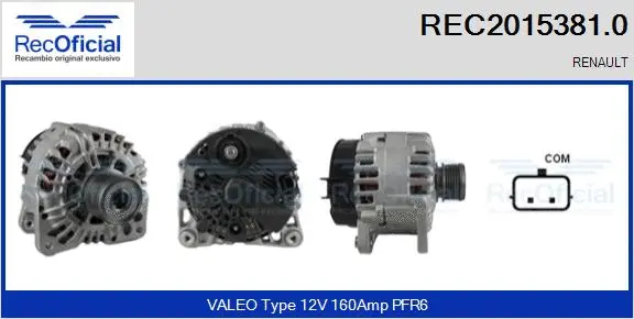 Alternateur RECOFICIAL REC2015381.0