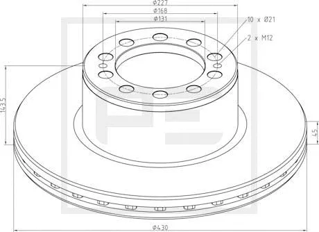 Disque de frein PE Automotive 016.672-00A