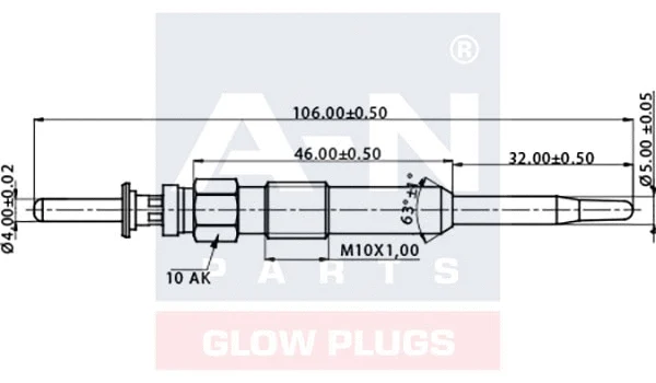Bougie de préchauffage A-N PARTS A-N106002