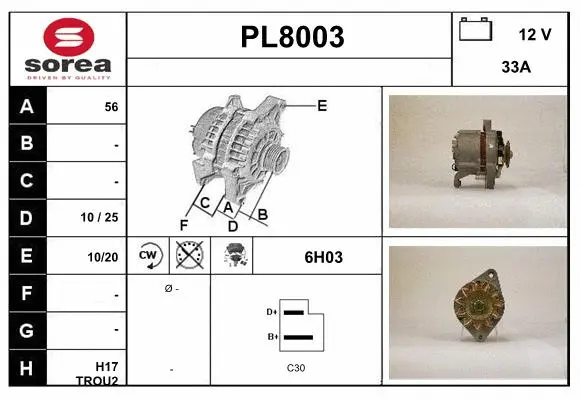 Alternateur SNRA PL8003