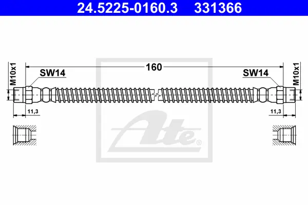 Flexible de frein ATE-APAC 24.5225-0160.3