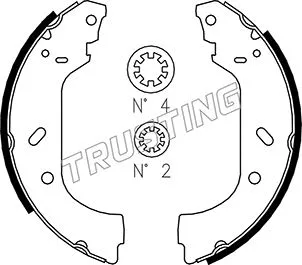 Jeu de mâchoires de frein TRUSTING 034.098