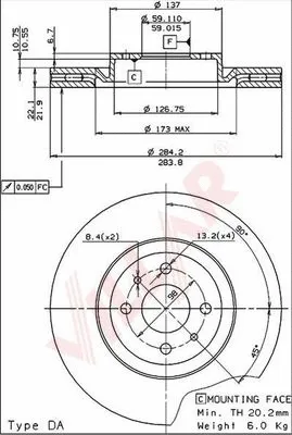 Disque de frein VILLAR 628.1257